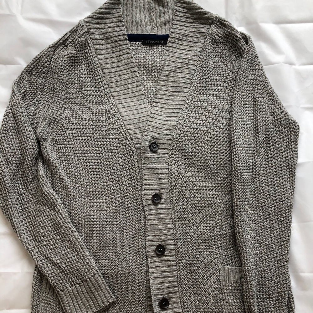 Johnnylove Norway Cotton Knit Cardigan Sweater M